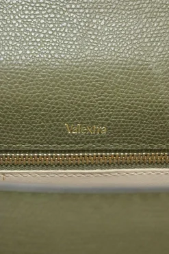 Military green Milepunte calfskin Iside top handle trapeze bag with detachable shoulder strap