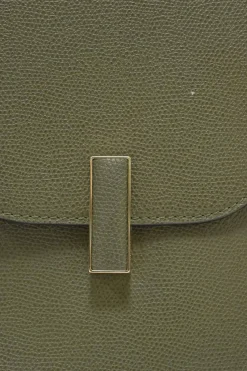 Military green Milepunte calfskin Iside top handle trapeze bag with detachable shoulder strap