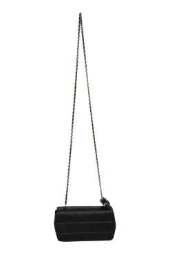 Mini Black Satin Camellia Chocolate Bar Shoulder Bag