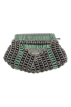 Mini jade Beaded Clutch Bag