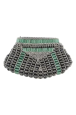 Mini jade Beaded Clutch Bag