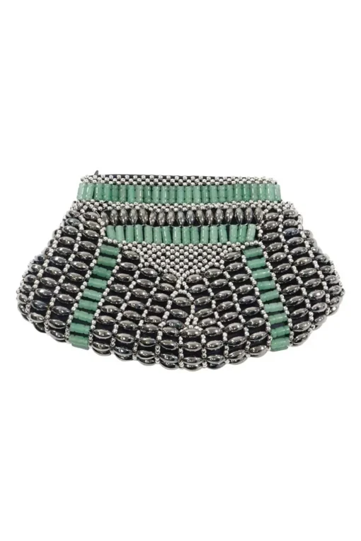 Mini jade Beaded Clutch Bag