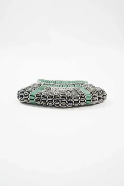 Mini jade Beaded Clutch Bag
