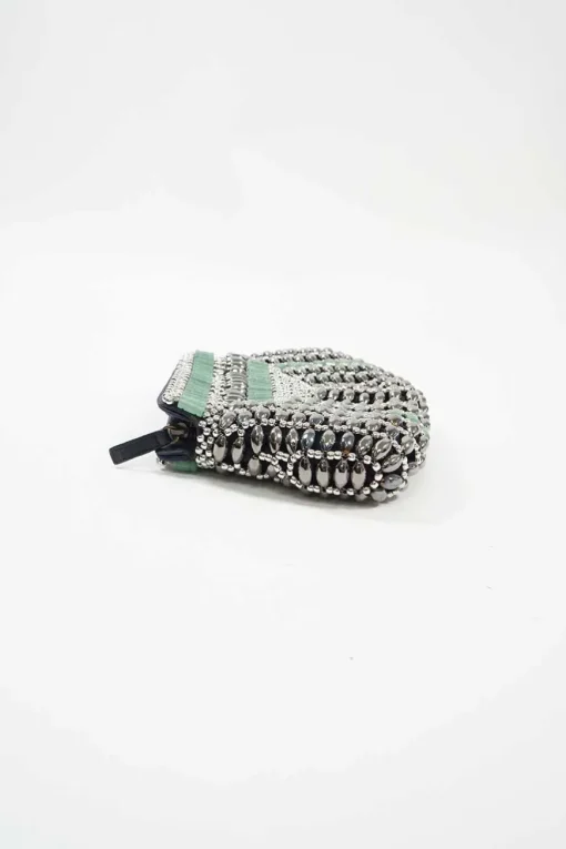 Mini jade Beaded Clutch Bag