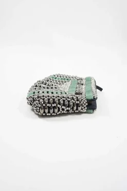 Mini jade Beaded Clutch Bag