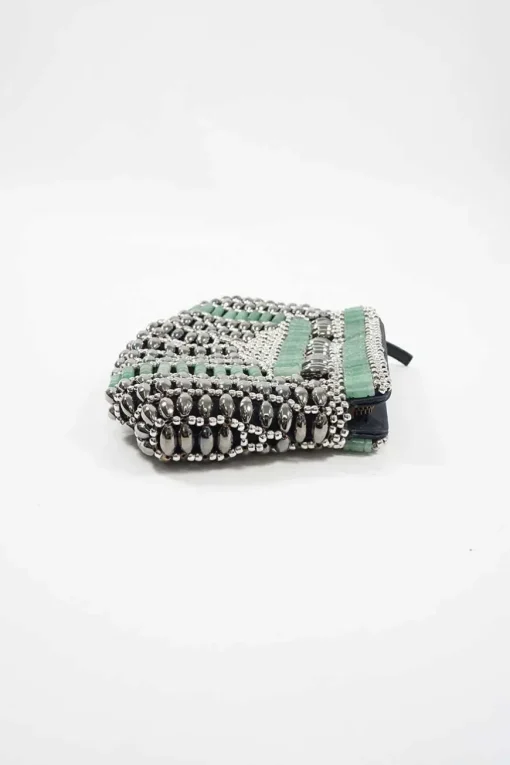 Mini jade Beaded Clutch Bag