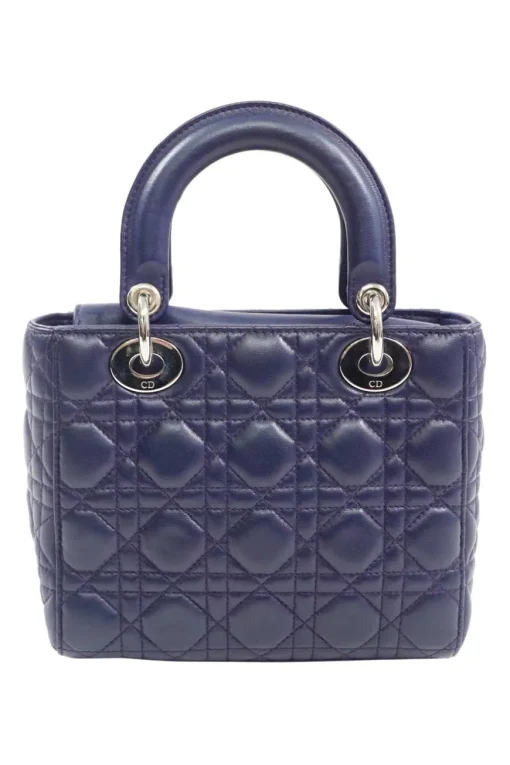 Mini Royal Blue Lady Dior Bag with detachable studded shoulder strap