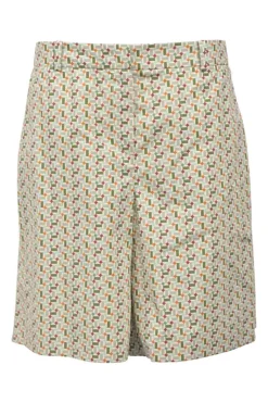 Mint cotton abstract graphic print tailored shorts