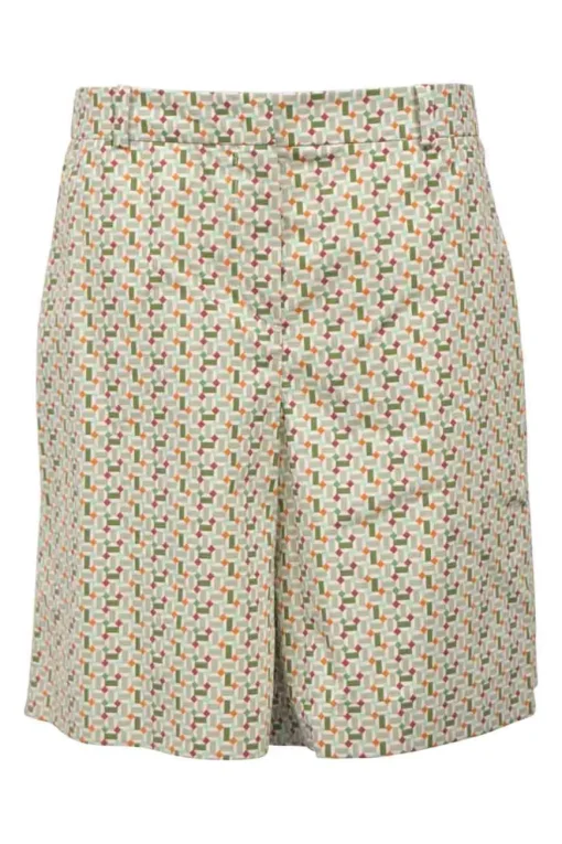 Mint cotton abstract graphic print tailored shorts