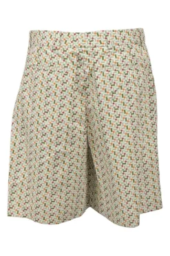 Mint cotton abstract graphic print tailored shorts