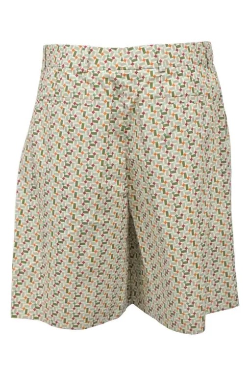 Mint cotton abstract graphic print tailored shorts