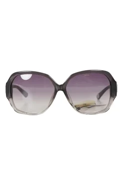 Missoni oversized transparent grey shade acetate sunglasses with patterned temples
