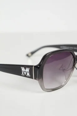 Missoni oversized transparent grey shade acetate sunglasses with patterned temples