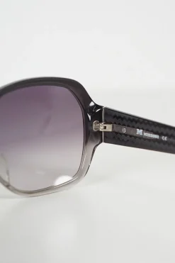 Missoni oversized transparent grey shade acetate sunglasses with patterned temples
