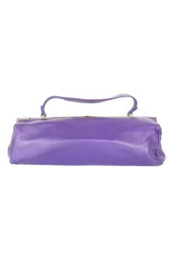 Miu Miu purple clutch leather shoulder bag with gold tone hardware