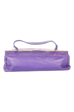 Miu Miu purple clutch leather shoulder bag with gold tone hardware