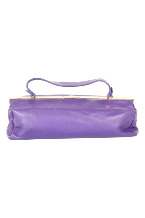 Miu Miu purple clutch leather shoulder bag with gold tone hardware