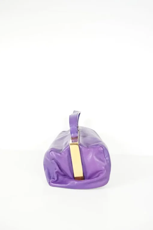 Miu Miu purple clutch leather shoulder bag with gold tone hardware