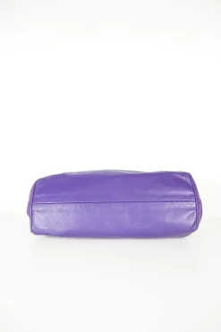 Miu Miu purple clutch leather shoulder bag with gold tone hardware
