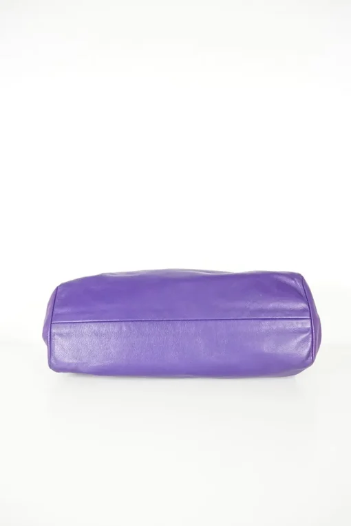 Miu Miu purple clutch leather shoulder bag with gold tone hardware