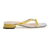 Mixed metal foiled leather Alison thong sandals