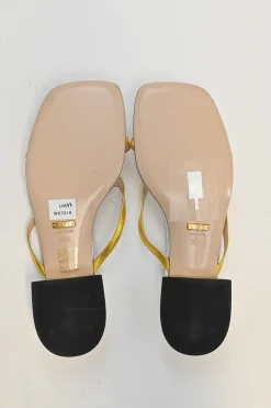 Mixed metal foiled leather Alison thong sandals