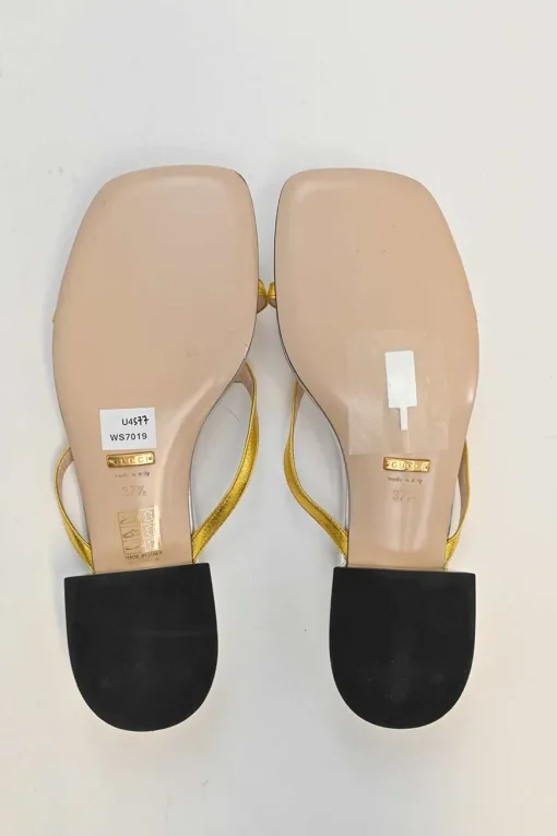 Mixed metal foiled leather Alison thong sandals