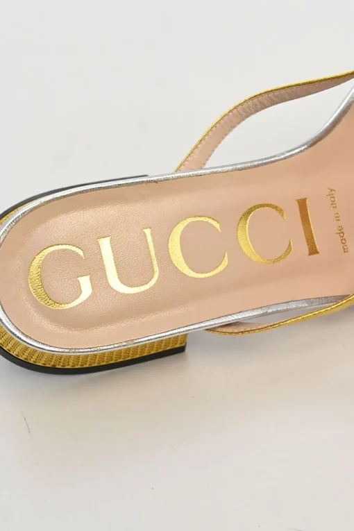 Mixed metal foiled leather Alison thong sandals