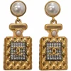 Mixed-metal bijoux fantasie Coco Mark perfume bottle novelty drop stud earrings