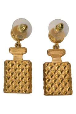 Mixed-metal bijoux fantasie Coco Mark perfume bottle novelty drop stud earrings