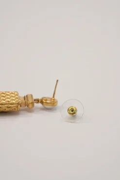 Mixed-metal bijoux fantasie Coco Mark perfume bottle novelty drop stud earrings