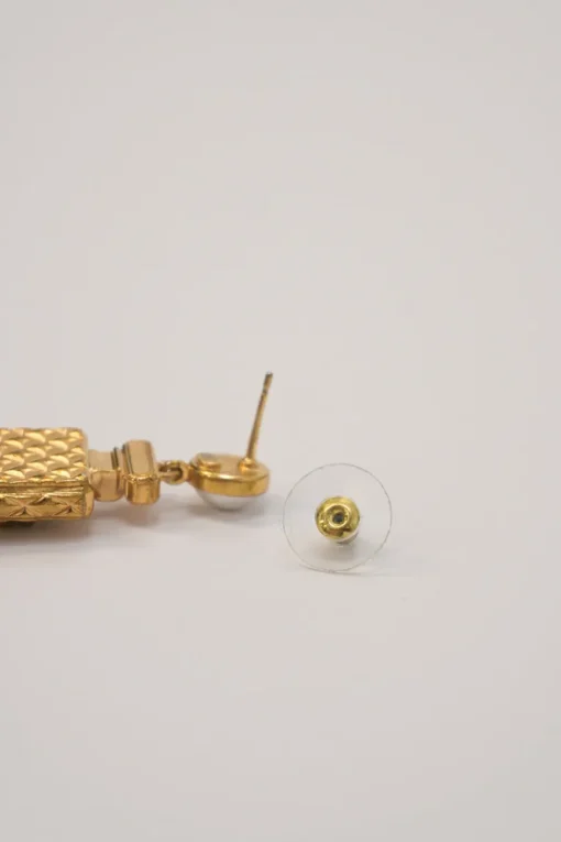Mixed-metal bijoux fantasie Coco Mark perfume bottle novelty drop stud earrings