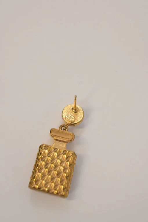 Mixed-metal bijoux fantasie Coco Mark perfume bottle novelty drop stud earrings