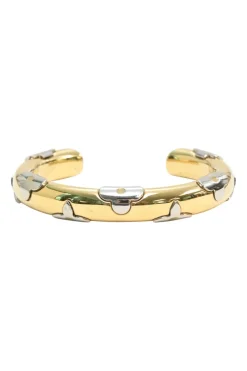 Mixed-metal gold-tone and palladium-plated brass Daily Monogram bracelet