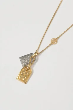 Mixed-metal Nanogram necklace with lobster clasp closure