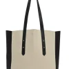 Monochrome mix Saffiano leather and black suede Essential Tote