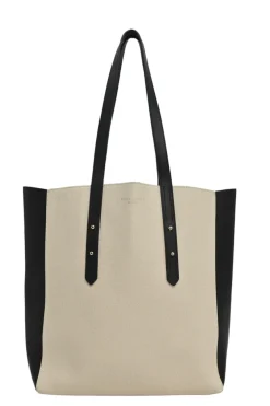Monochrome mix Saffiano leather and black suede Essential Tote
