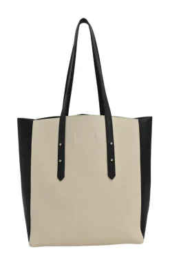 Monochrome mix Saffiano leather and black suede Essential Tote