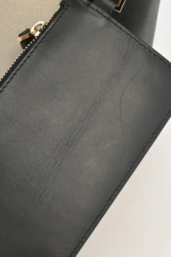 Monochrome mix Saffiano leather and black suede Essential Tote
