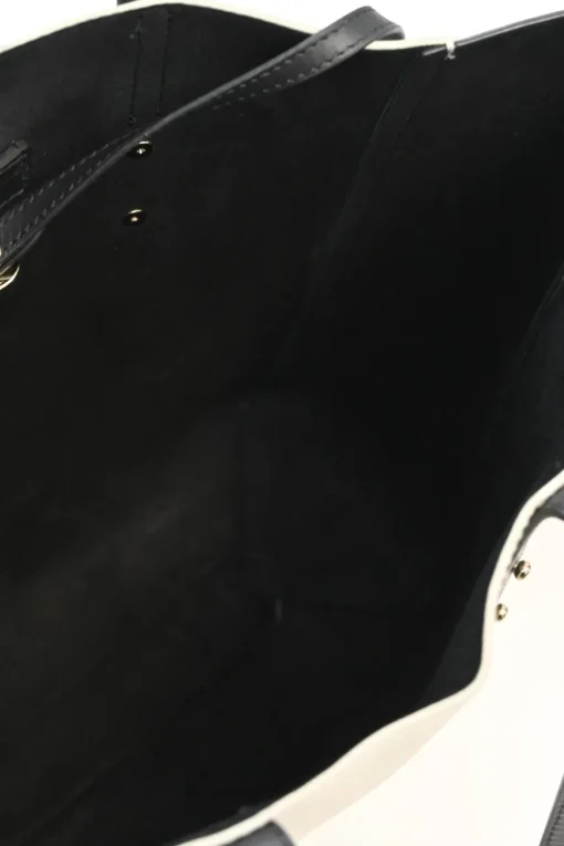 Monochrome mix Saffiano leather and black suede Essential Tote