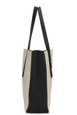 Monochrome mix Saffiano leather and black suede Essential Tote