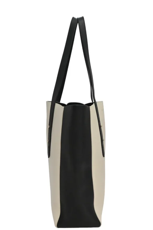 Monochrome mix Saffiano leather and black suede Essential Tote