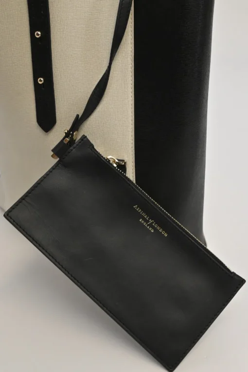 Monochrome mix Saffiano leather and black suede Essential Tote