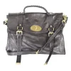 Mulberry black Alexa leather crossbody bag with golden hardware