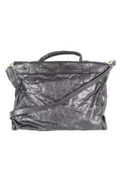 Mulberry black Alexa leather crossbody bag with golden hardware