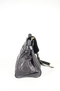 Mulberry black Alexa leather crossbody bag with golden hardware