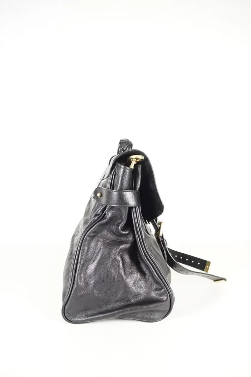 Mulberry black Alexa leather crossbody bag with golden hardware