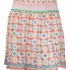 Multi floral circular patterned mini skirt