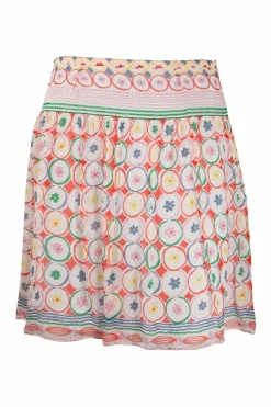 Multi floral circular patterned mini skirt