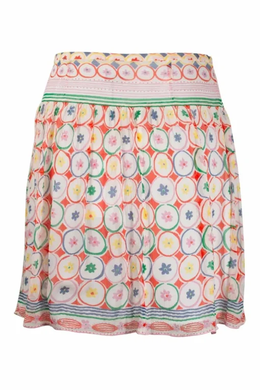 Multi floral circular patterned mini skirt